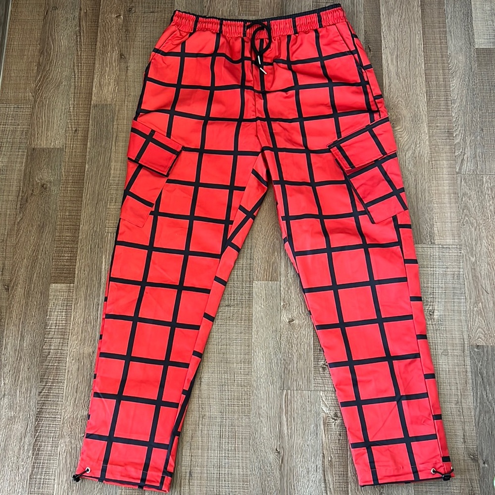 NWT Z Man Forever Young Red Plaid Cargo Pants